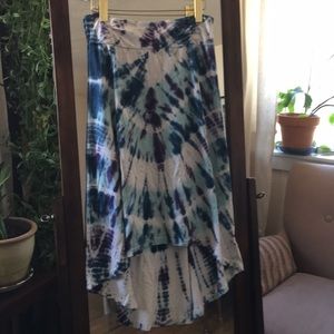 Boho high low tie dye skirt Organic cotton!